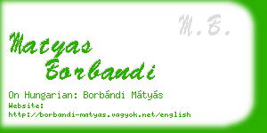 matyas borbandi business card