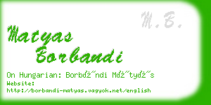 matyas borbandi business card